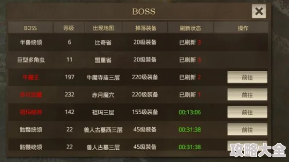 神仙道boss挑战周期及刷新时间详解